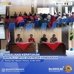 SOSIALISASI KEPATUHAN BERLALU LINTAS & PAJAK KENDARAAN BERMOTOR DI KECAMATAN BAWEN