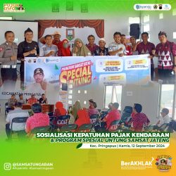 SOSIALISASI PAJAK KENDARAAN BERMOTOR & PROGRAM SPESIAL UNTUNG SAMSAT JATENG DI KECAMATAN PRINGAPUS